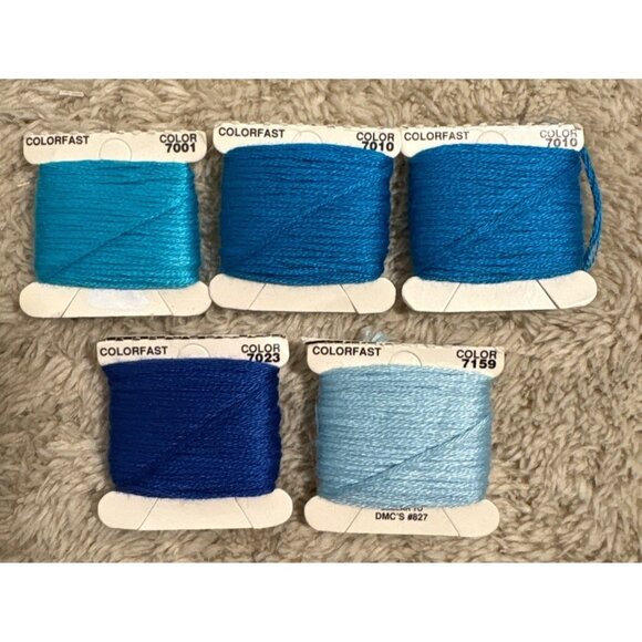 Assorted DMC Colorfast Embroidery Floss Set Of 19 Skeins Blue Green - Picture 2 of 5